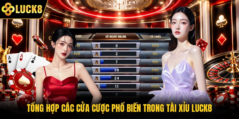 Tổng hợp các cửa cược phổ biến trong tài xỉu Luck8